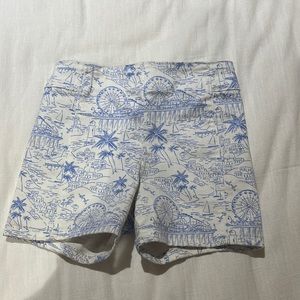 White and Blue pattern shorts